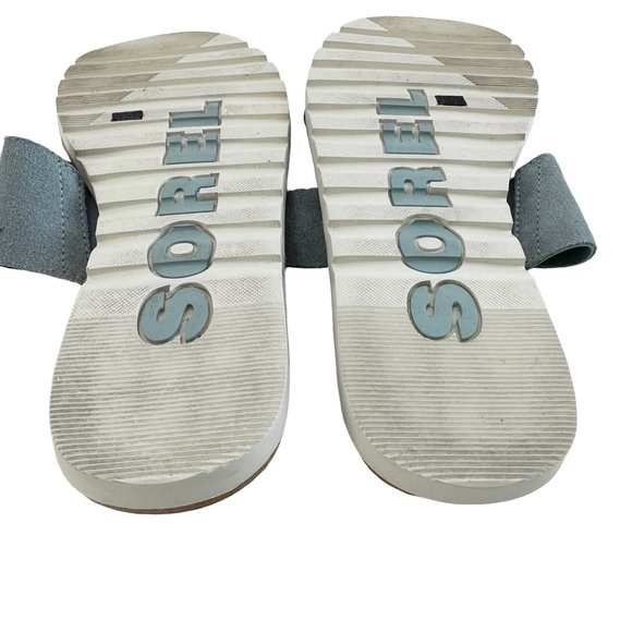 Sorel Ella II Crushed Blue/Chalk Slide Sandals Size 8.5 - Picture 12 of 16